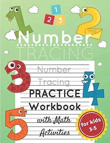 Number Tracing Practice Workbook book cover