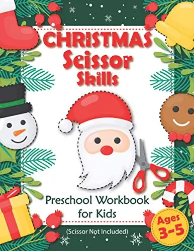 Christmas Scissor Skills Preschool Workbook book cover